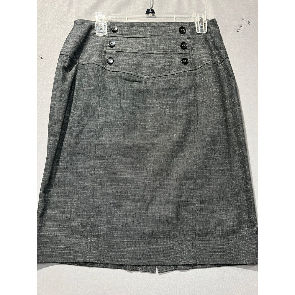 IZ Byer California Gray Button Front Pencil Skirt Size 11 Career Professional